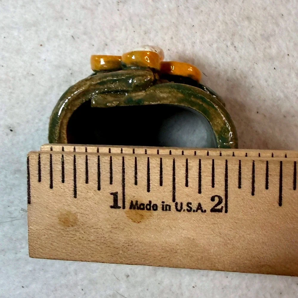 Vintage Handmade Napkin Rings Cottagecore Ceramic Floral Tablescape Set of 4